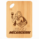Planche bambou gravée personnalisée femme idée cadeau Fête des Mères apéro 30×20 prénom cuisine plateau fromage anniversaire noel maman mamie