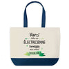 Sac de shopping bleu Merci Électricienne Inoubliable Femme