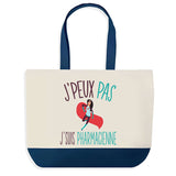 Sac de shopping bleu J'peux pas Pharmacienne