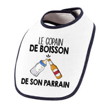 Bavoir bébé Le copain de boisson de son parrain Bière - Planetee