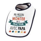 Bavoir bébé Ma mission Tracteur avec Papa - Planetee