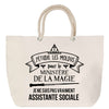 Sac Fête des Mères Mamie Famille Idée Cadeau anniversaire Noël Travail Boulot Métier Départ Retraite Collègue Femme cabas shopping plage