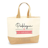 Sac Jute Fête des Mères Fêtes des Pères Mamie Papi Famille Idée Cadeau anniversaire Noël Travail Boulot Métier Départ Retraite Collègue Femme Homme