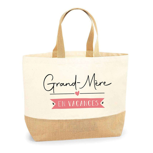 Sac Jute Fête des Mères Fêtes des Pères Mamie Papi Famille Idée Cadeau anniversaire Noël Travail Boulot Métier Départ Retraite Collègue Femme Homme