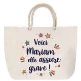 Sac Fête des Mères Mamie Famille Idée Cadeau anniversaire Noël Travail Boulot Métier Départ Retraite Collègue Femme cabas shopping plage