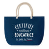 Sac de plage Bleu anse corde Certifiée meilleure Éducatrice