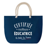 Sac de plage Bleu anse corde Certifiée meilleure Éducatrice