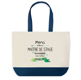 Sac de shopping bleu Merci Maître de Stage Inoubliable Homme