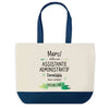 Sac de shopping bleu Merci Assistante Administratif Inoubliable Femme