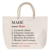 Sac Fête des Mères Mamie Famille Idée Cadeau anniversaire Noël Travail Boulot Métier Départ Retraite Collègue Femme cabas shopping plage
