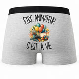 Boxer Homme Être animateur c'est la vie – Impression au dos