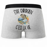 Boxer Homme Être chirurgien c'est la vie – Impression au dos