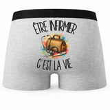 Boxer Homme Être infirmier c'est la vie – Impression au dos