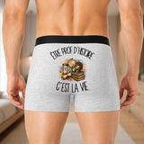 Boxer Homme Être prof d'histoire c'est la vie – Impression au dos