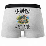 Boxer Homme La famille c'est la vie – Impression au dos