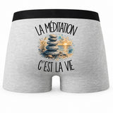 Boxer Homme La méditation c'est la vie – Impression au dos