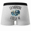 Boxer Homme La natation c'est la vie – Impression au dos