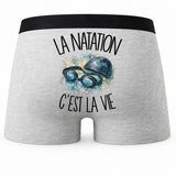 Boxer Homme La natation c'est la vie – Impression au dos