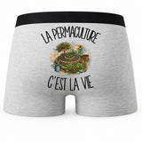 Boxer Homme La permaculture c'est la vie – Impression au dos