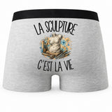Boxer Homme La sculpture c'est la vie – Impression au dos