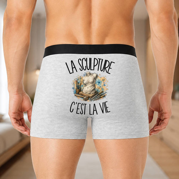 Boxer Homme La sculpture c'est la vie – Impression au dos