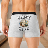 Boxer Homme La sculpture c'est la vie – Impression au dos