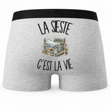 Boxer Homme La sieste c'est la vie – Impression au dos