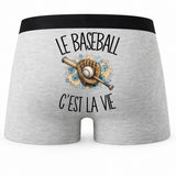 Boxer Homme Le baseball c'est la vie – Impression au dos