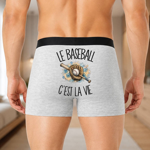 Boxer Homme Le baseball c'est la vie – Impression au dos