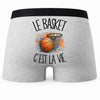 Boxer Homme Le basket c'est la vie – Impression au dos