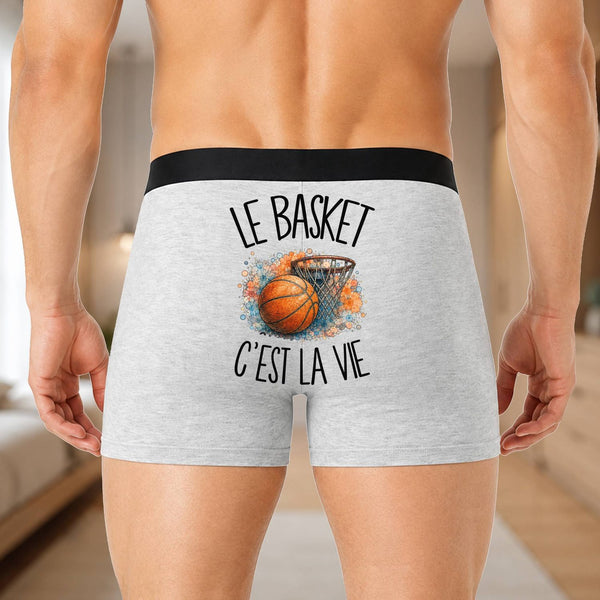 Boxer Homme Le basket c'est la vie – Impression au dos