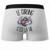 Boxer Homme Le curling c'est la vie – Impression au dos