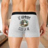 Boxer Homme Le hammam c'est la vie – Impression au dos