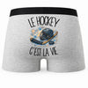 Boxer Homme Le hockey c'est la vie – Impression au dos