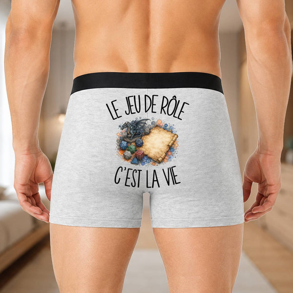 Boxer Homme Le jeu de rôle c'est la vie – Impression au dos