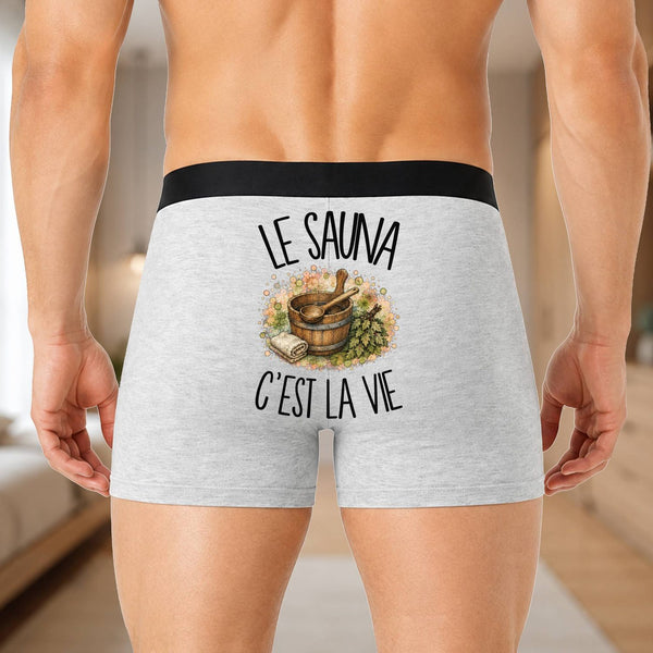 Boxer Homme Le sauna c'est la vie – Impression au dos