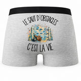 Boxer Homme Le saut d'obstacles c'est la vie – Impression au dos