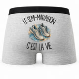 Boxer Homme Le semi-marathon c'est la vie – Impression au dos