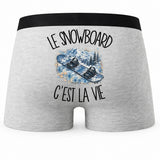 Boxer Homme Le snowboard c'est la vie – Impression au dos