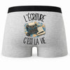 Boxer Homme L'écriture c'est la vie – Impression au dos