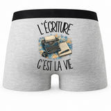 Boxer Homme L'écriture c'est la vie – Impression au dos