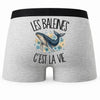 Boxer Homme Les baleines c'est la vie – Impression au dos