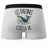 Boxer Homme Les baleines c'est la vie – Impression au dos