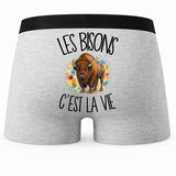 Boxer Homme Les bisons c'est la vie – Impression au dos