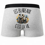 Boxer Homme Les blaireaux c'est la vie – Impression au dos