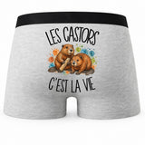 Boxer Homme Les castors c'est la vie – Impression au dos