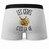 Boxer Homme Les cerfs c'est la vie – Impression au dos