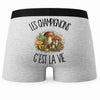 Boxer Homme Les champignons c'est la vie – Impression au dos