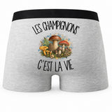 Boxer Homme Les champignons c'est la vie – Impression au dos