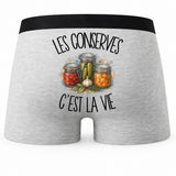 Boxer Homme Les conserves c'est la vie – Impression au dos